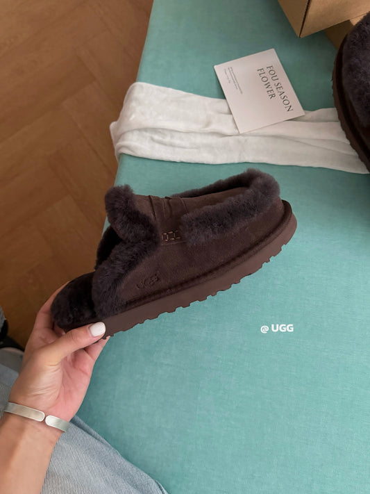 UGG x Sacai Suede and Shearling Penny Loafer