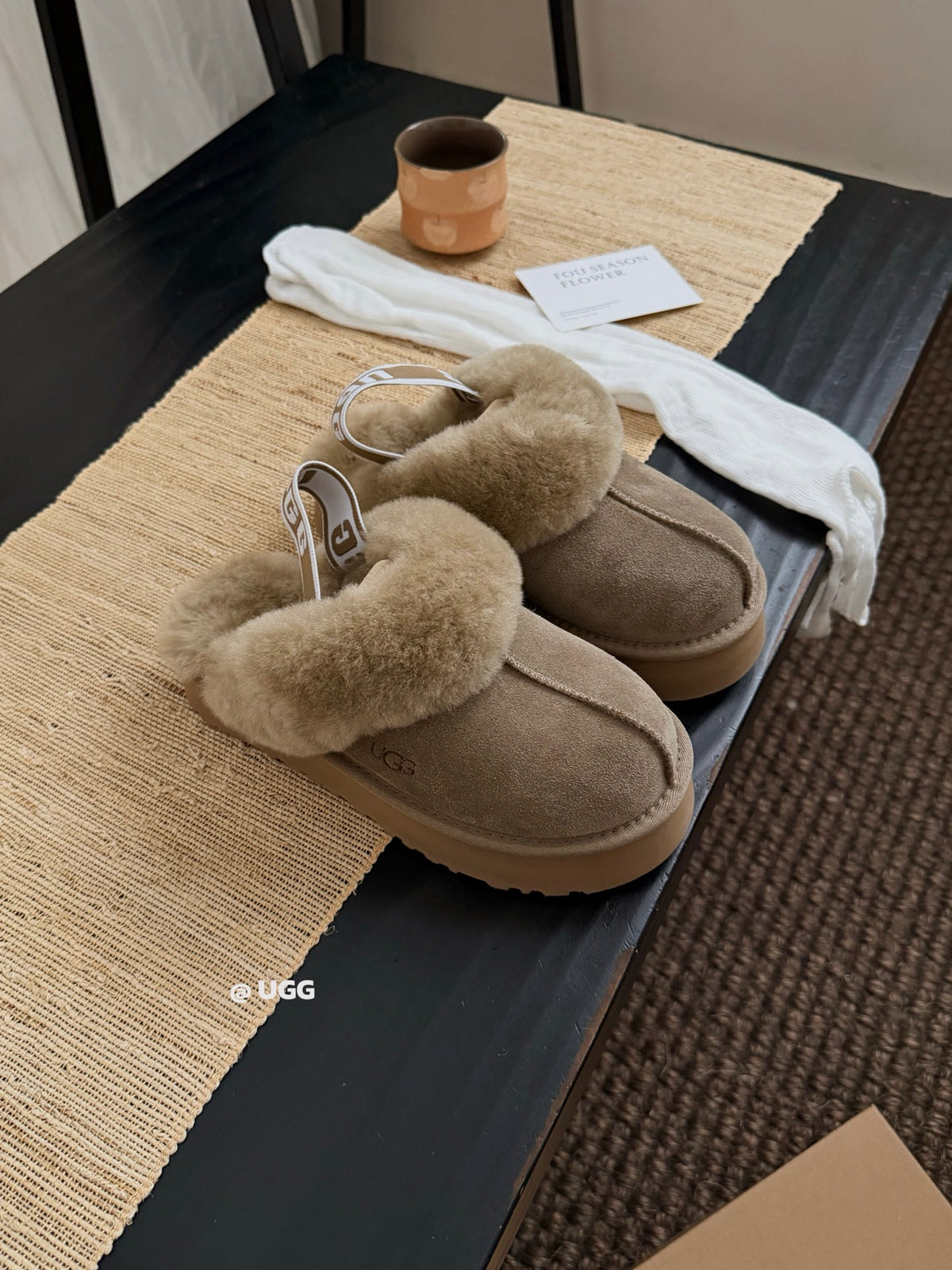 UGG x Sacai Suede and Shearling Penny Loafer